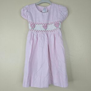 Fantasie kids pink smocked heart dress size 18m